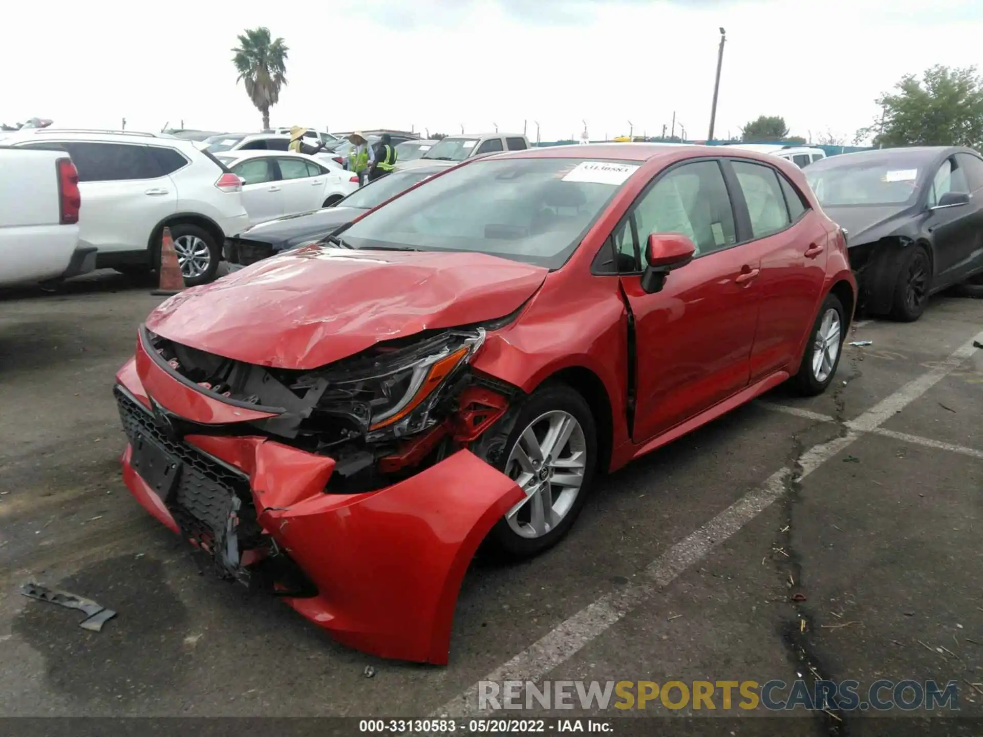 2 Photograph of a damaged car JTND4RBE6L3075044 TOYOTA COROLLA HATCHBACK 2020