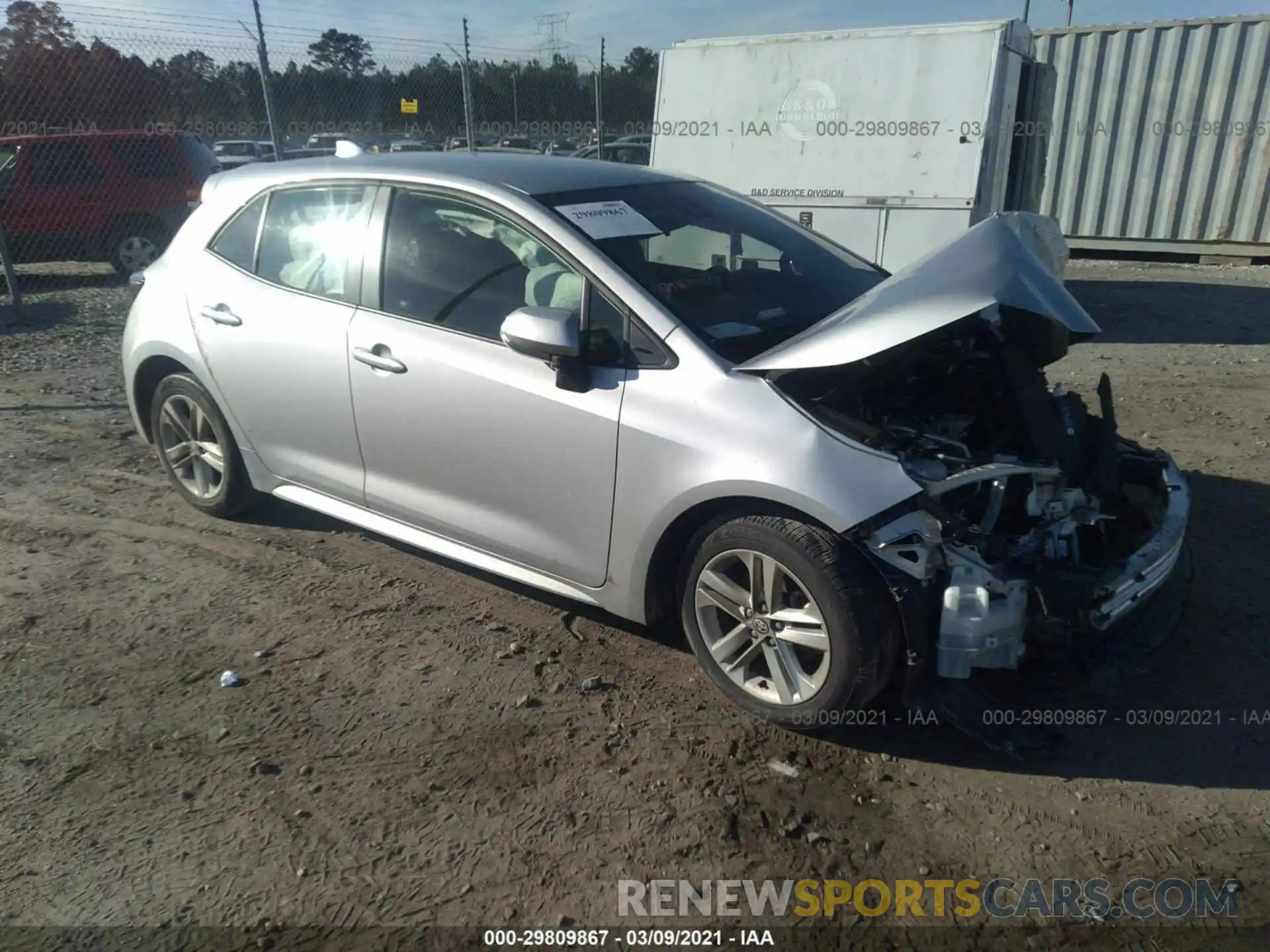 1 Photograph of a damaged car JTND4RBE8L3094811 TOYOTA COROLLA HATCHBACK 2020