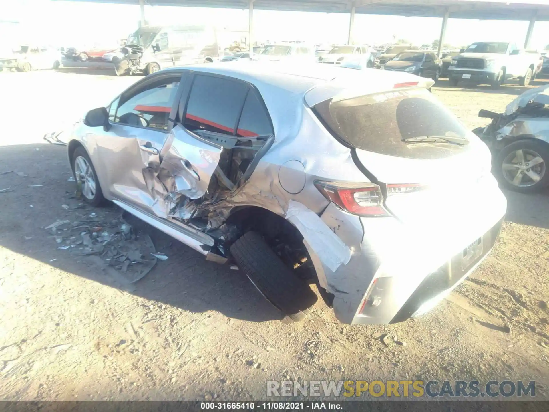 3 Photograph of a damaged car JTNB4MBE8M3121209 TOYOTA COROLLA HATCHBACK 2021