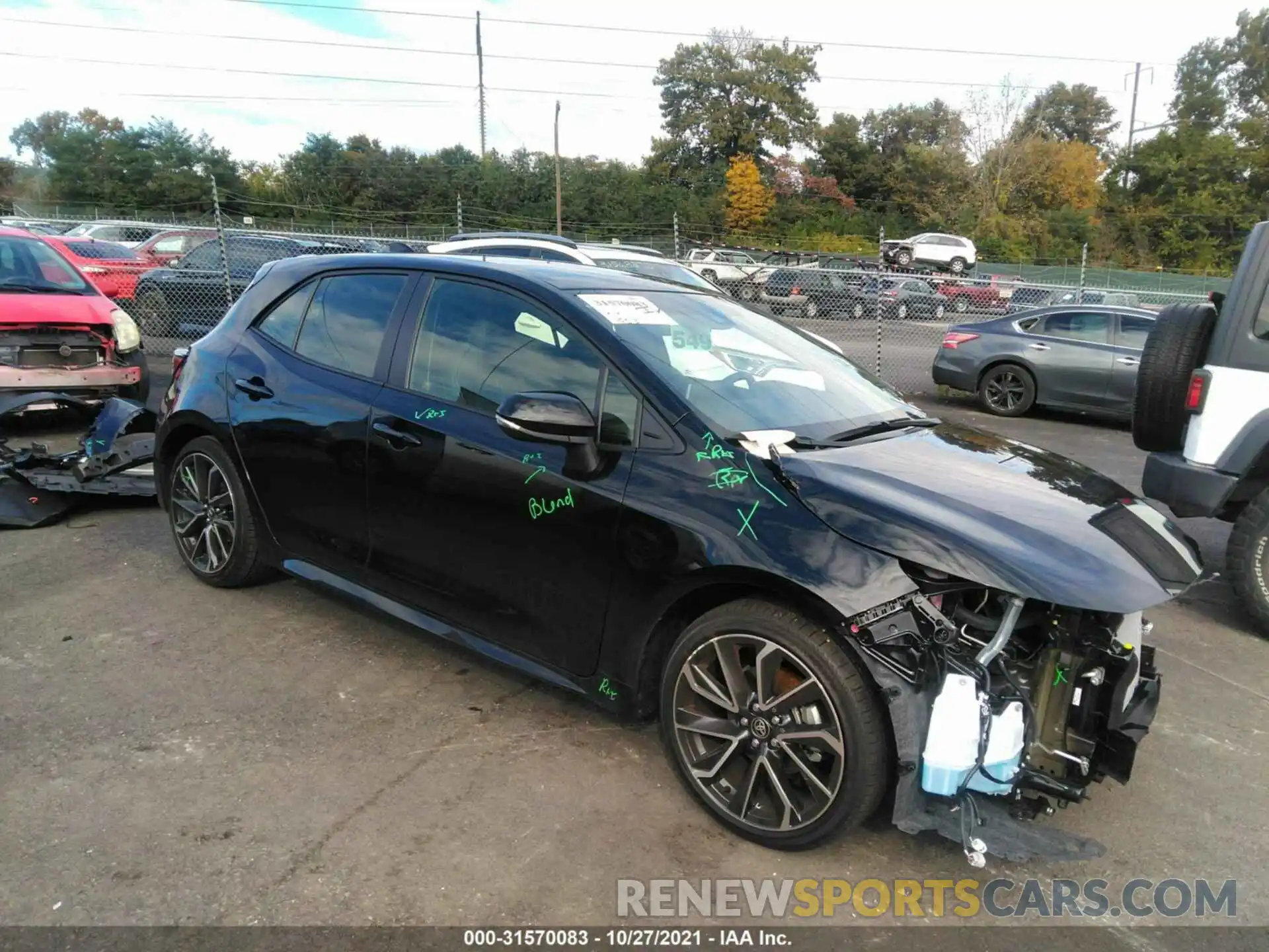 1 Photograph of a damaged car JTNC4MBE0M3146691 TOYOTA COROLLA HATCHBACK 2021