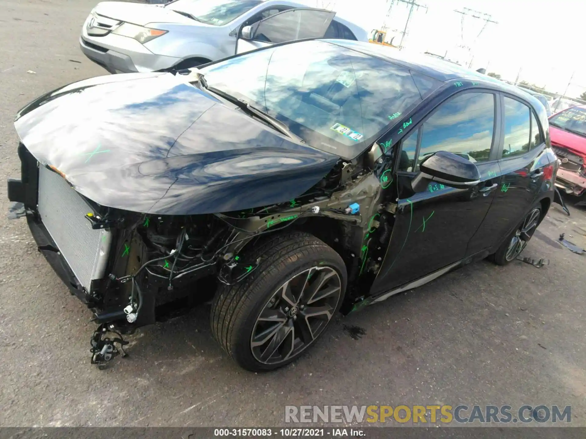 2 Photograph of a damaged car JTNC4MBE0M3146691 TOYOTA COROLLA HATCHBACK 2021