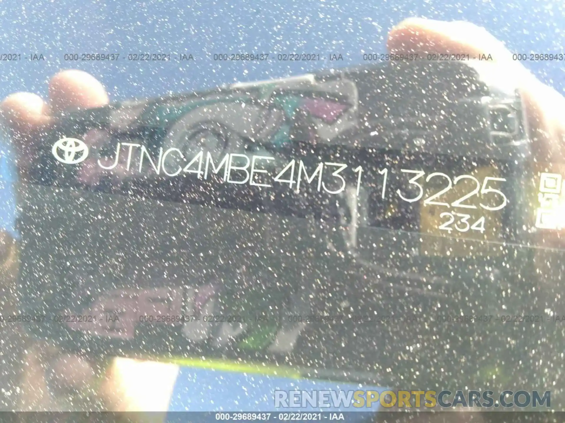 8 Photograph of a damaged car JTNC4MBE4M3113225 TOYOTA COROLLA HATCHBACK 2021
