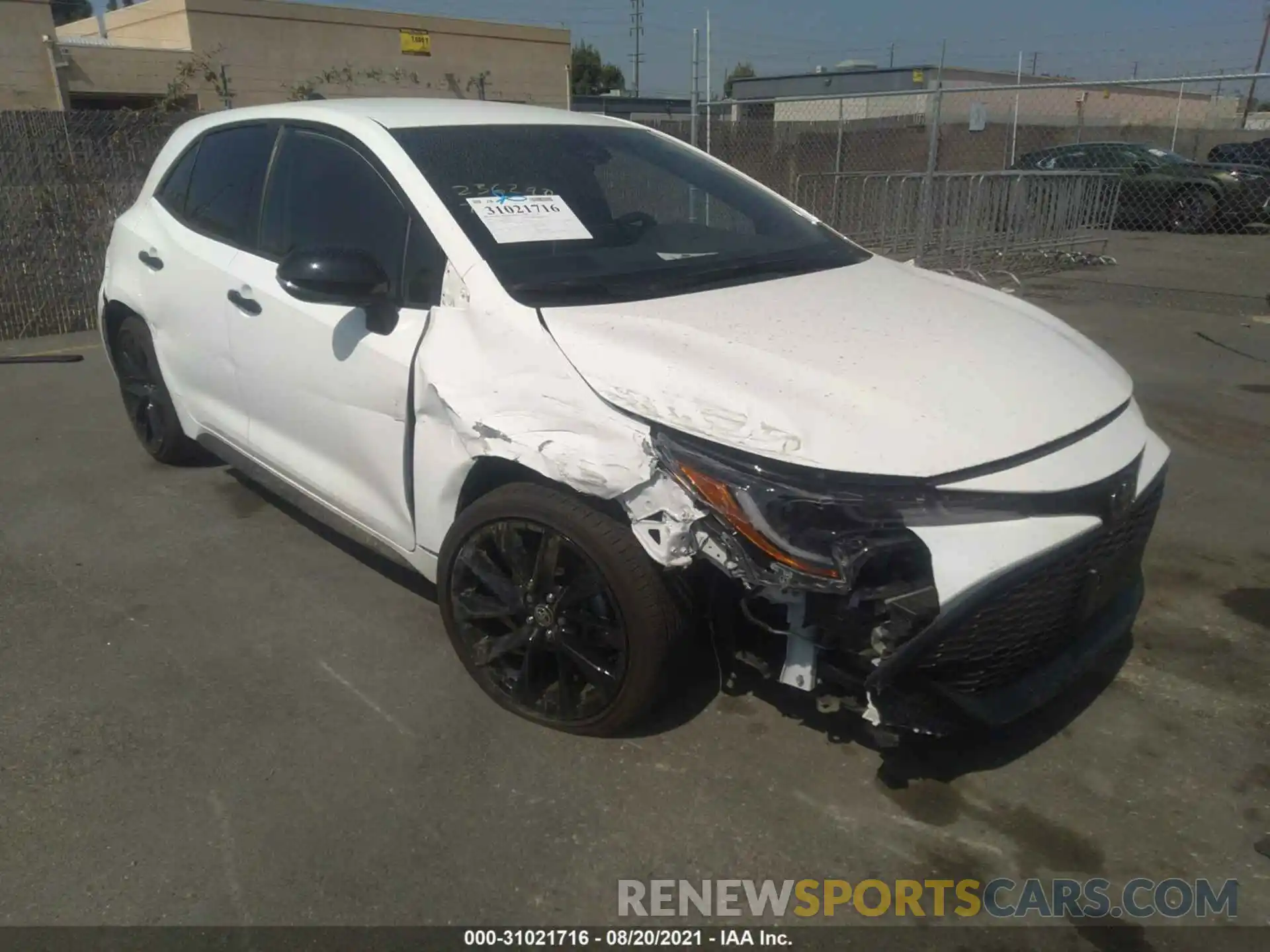 1 Photograph of a damaged car JTND4MBE1M3114062 TOYOTA COROLLA HATCHBACK 2021