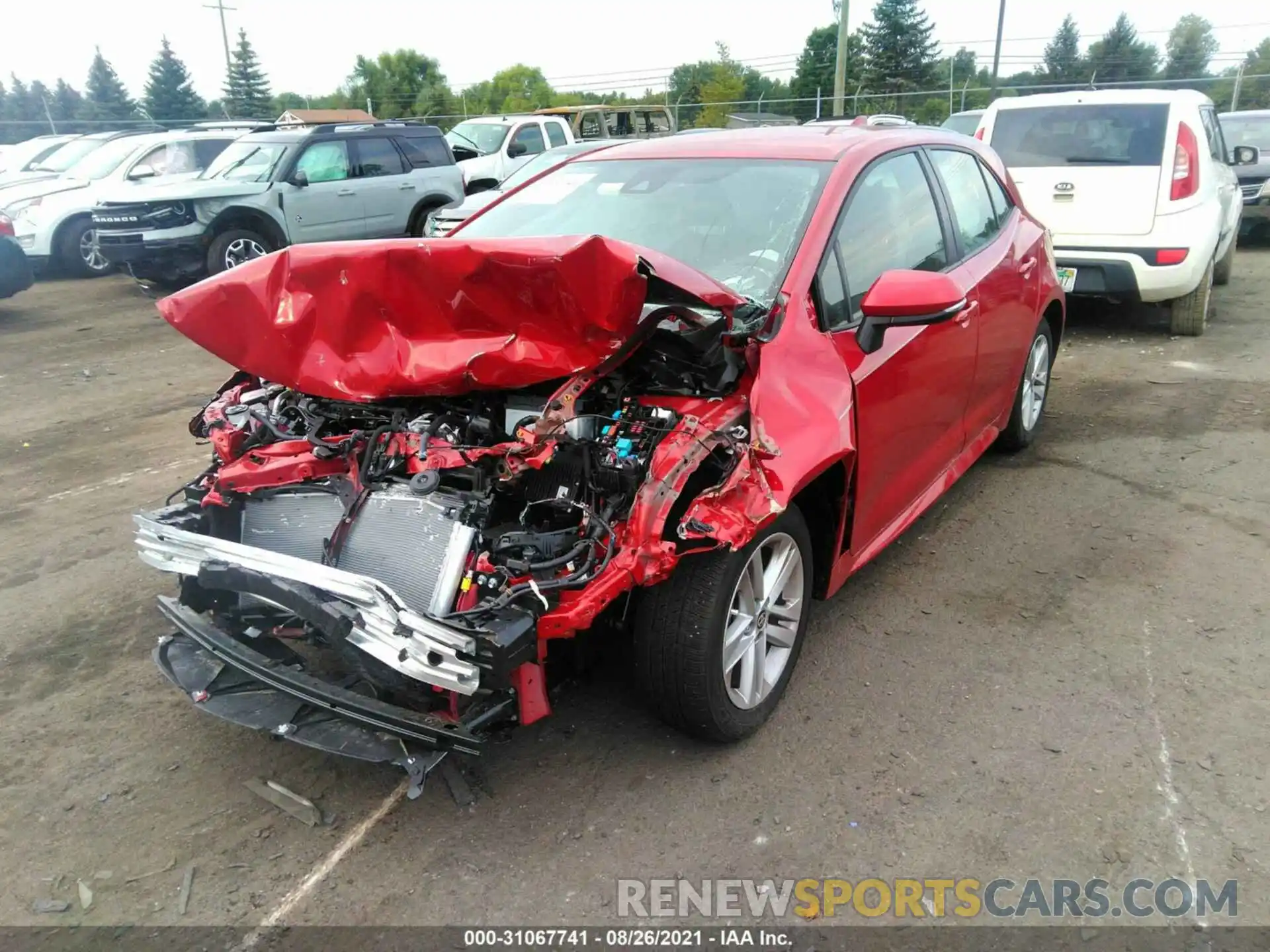 2 Photograph of a damaged car JTND4MBE2M3119593 TOYOTA COROLLA HATCHBACK 2021