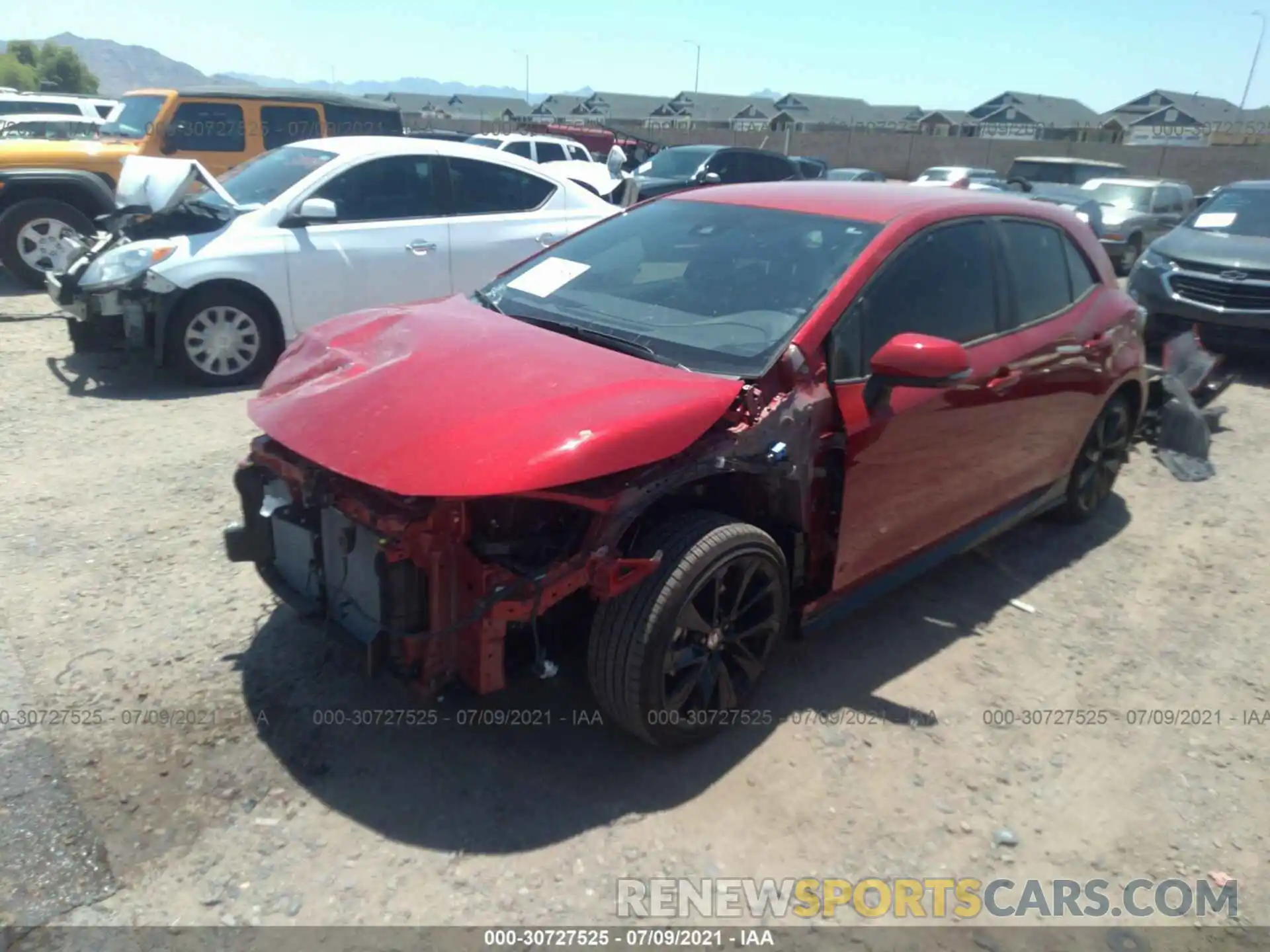 2 Photograph of a damaged car JTND4MBE3M3113141 TOYOTA COROLLA HATCHBACK 2021