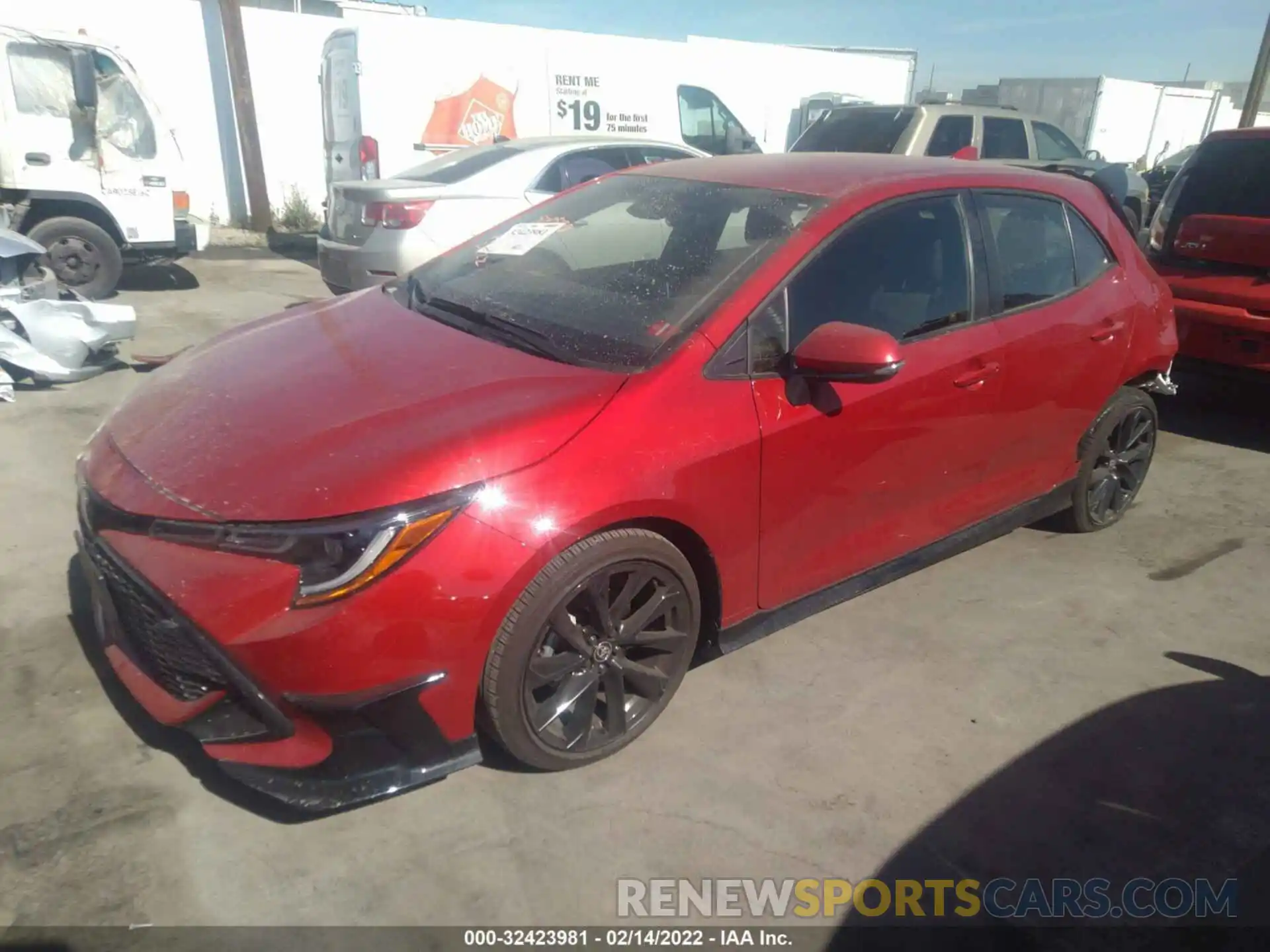 2 Photograph of a damaged car JTND4MBE6M3113182 TOYOTA COROLLA HATCHBACK 2021