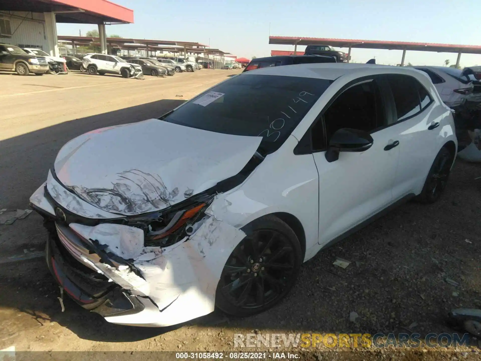 2 Photograph of a damaged car JTND4MBE6M3133612 TOYOTA COROLLA HATCHBACK 2021