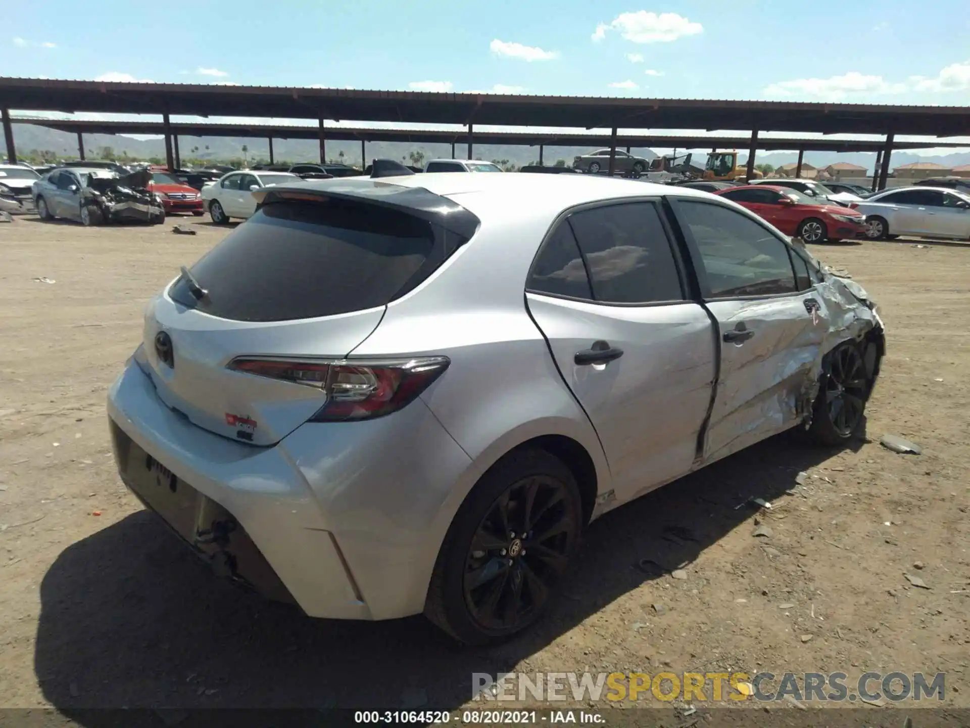 4 Photograph of a damaged car JTND4MBE6M3137126 TOYOTA COROLLA HATCHBACK 2021