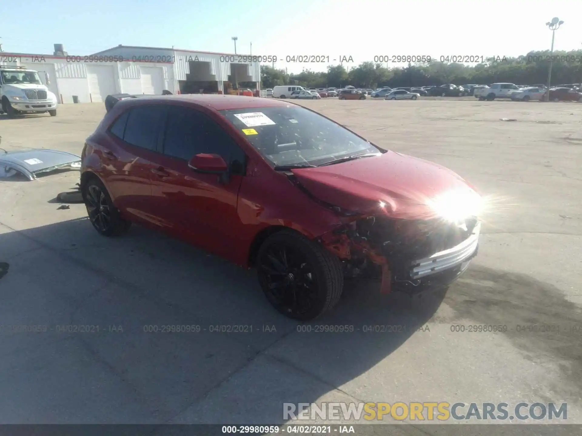 1 Photograph of a damaged car JTND4MBE8M3113779 TOYOTA COROLLA HATCHBACK 2021