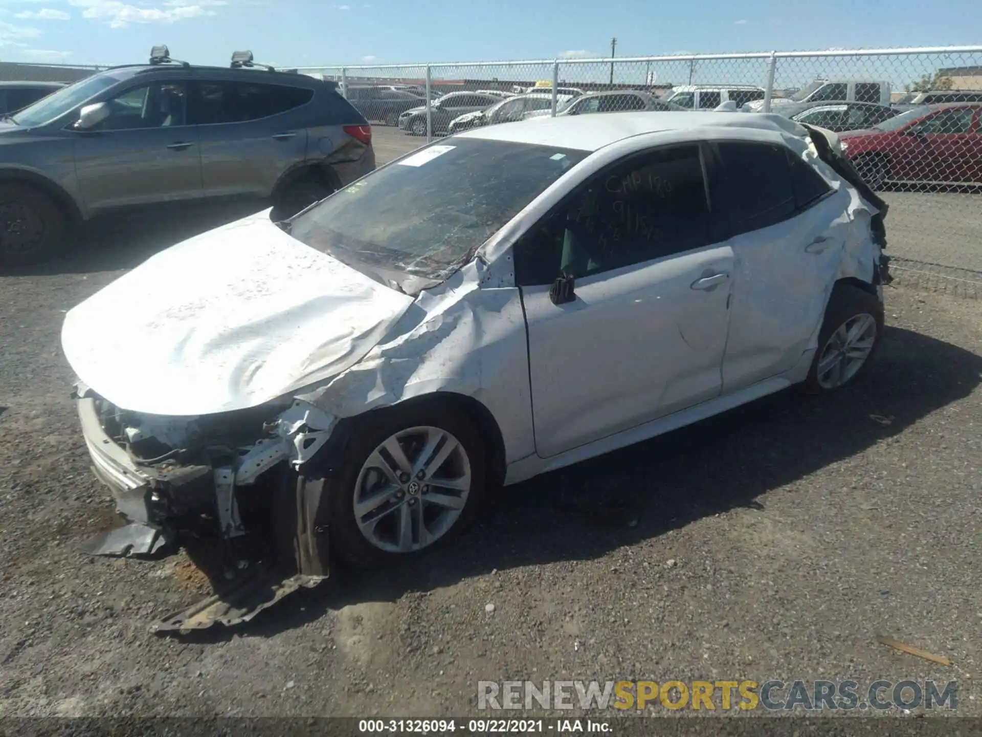 2 Photograph of a damaged car JTND4MBE9M3117176 TOYOTA COROLLA HATCHBACK 2021