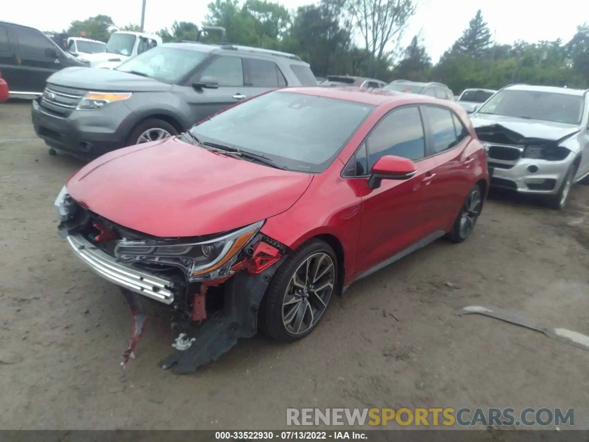 2 Photograph of a damaged car JTNA4MBE0N3167842 TOYOTA COROLLA HATCHBACK 2022