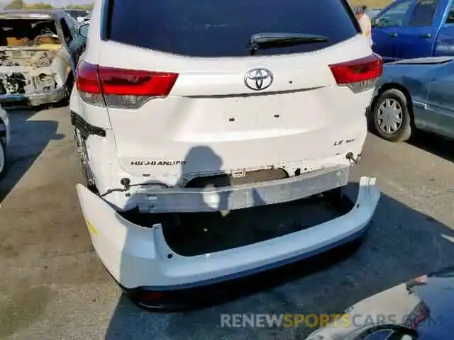 9 Photograph of a damaged car 5TDBZRFH0KS943540 TOYOTA HIGHLANDER 2019