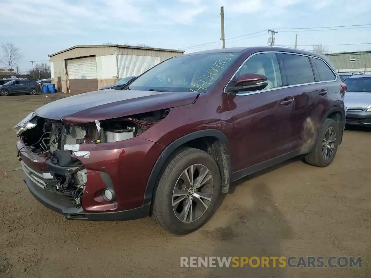 1 Photograph of a damaged car 5TDBZRFH0KS974920 TOYOTA HIGHLANDER 2019