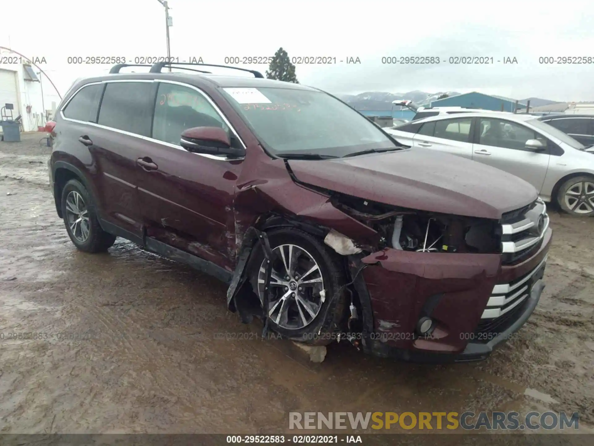 1 Photograph of a damaged car 5TDBZRFH0KS994858 TOYOTA HIGHLANDER 2019