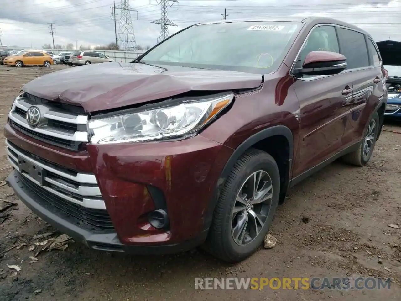 2 Photograph of a damaged car 5TDBZRFH1KS715353 TOYOTA HIGHLANDER 2019