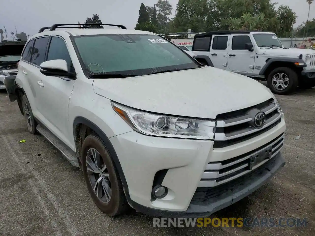 1 Photograph of a damaged car 5TDBZRFH2KS717449 TOYOTA HIGHLANDER 2019