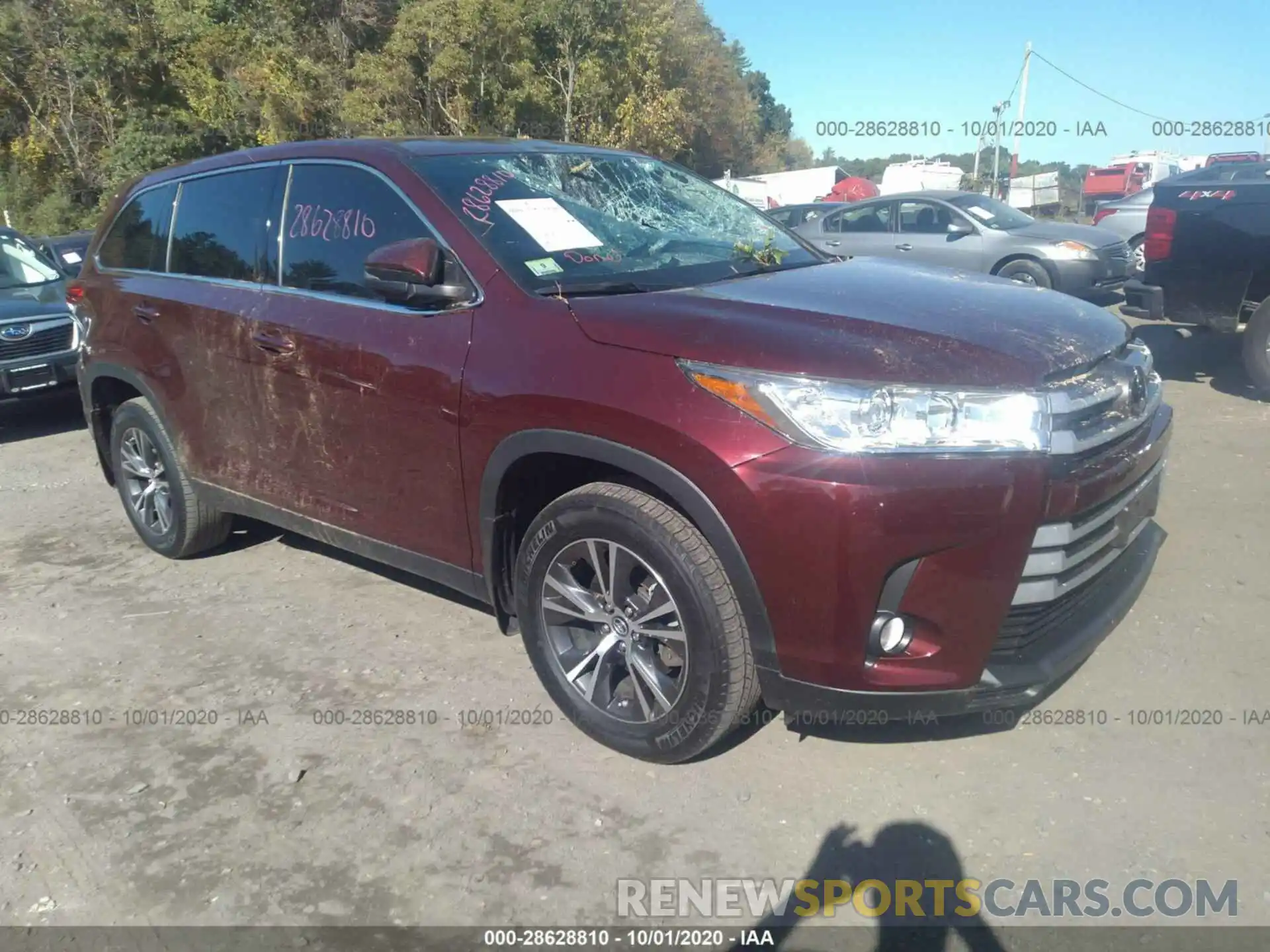 1 Photograph of a damaged car 5TDBZRFH2KS721730 TOYOTA HIGHLANDER 2019