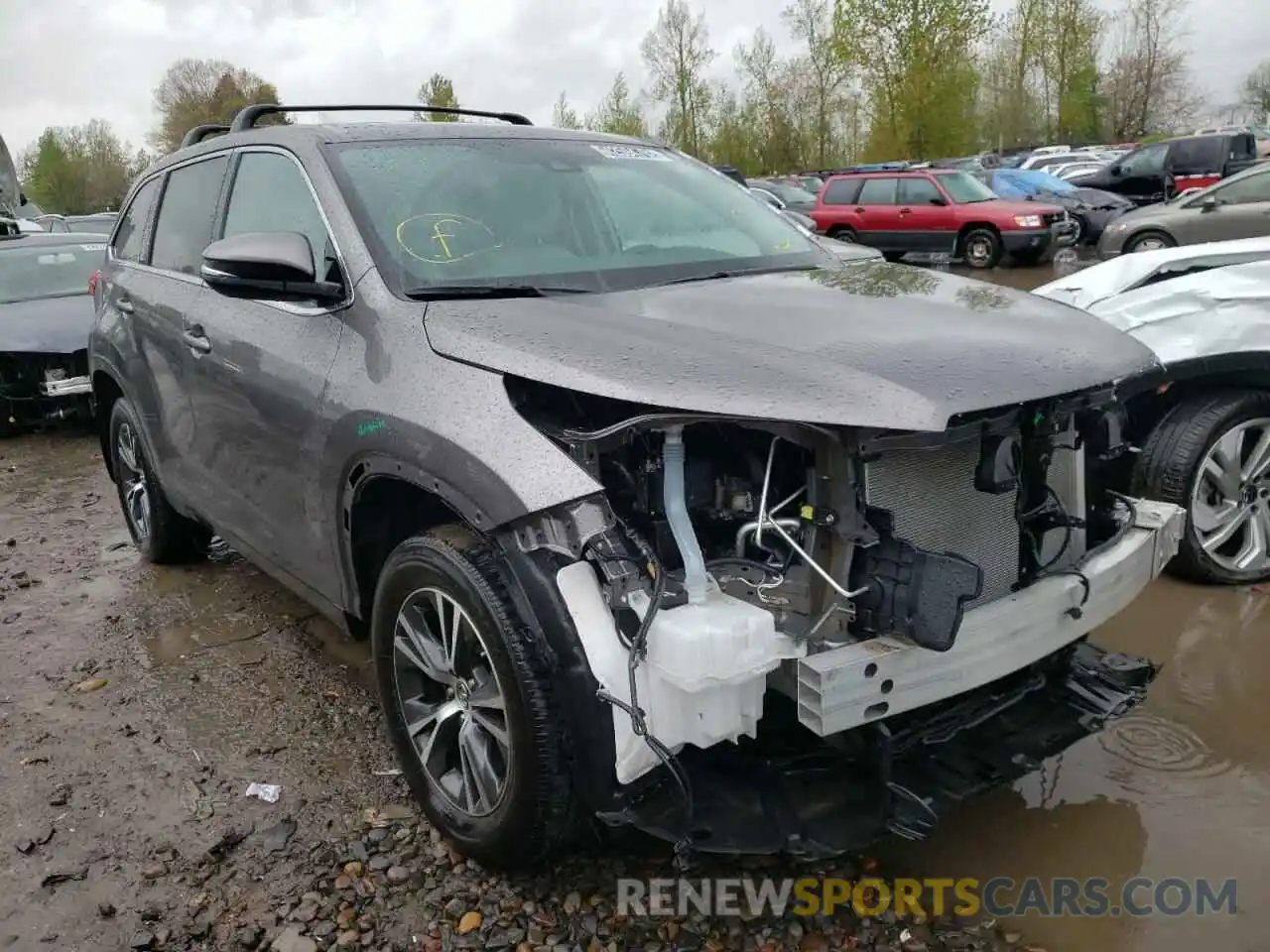 1 Photograph of a damaged car 5TDBZRFH2KS996787 TOYOTA HIGHLANDER 2019