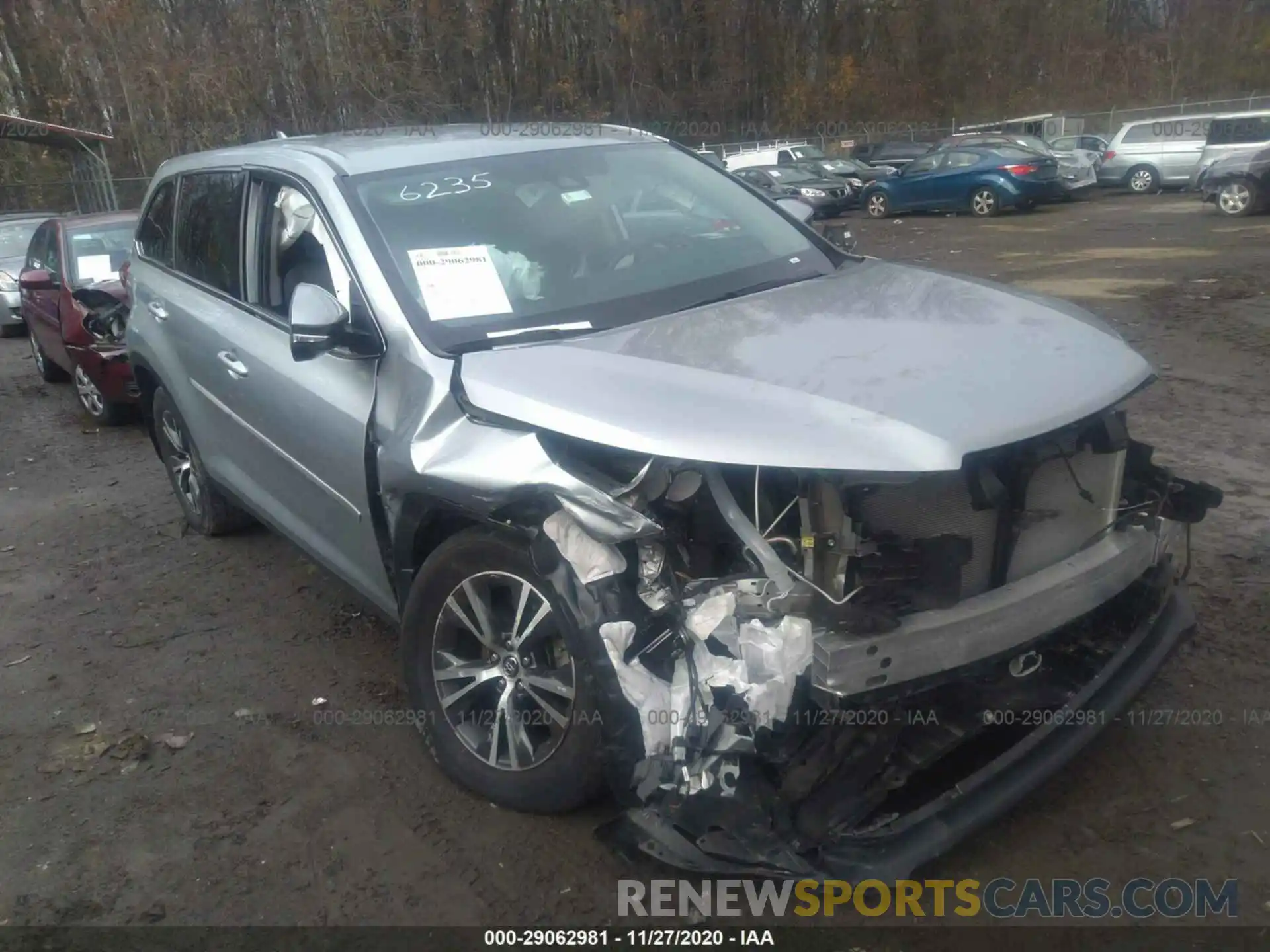 1 Photograph of a damaged car 5TDBZRFH3KS916235 TOYOTA HIGHLANDER 2019