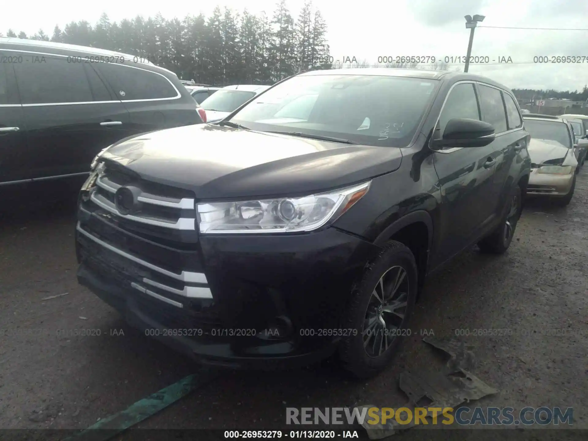 2 Photograph of a damaged car 5TDBZRFH3KS954273 TOYOTA HIGHLANDER 2019