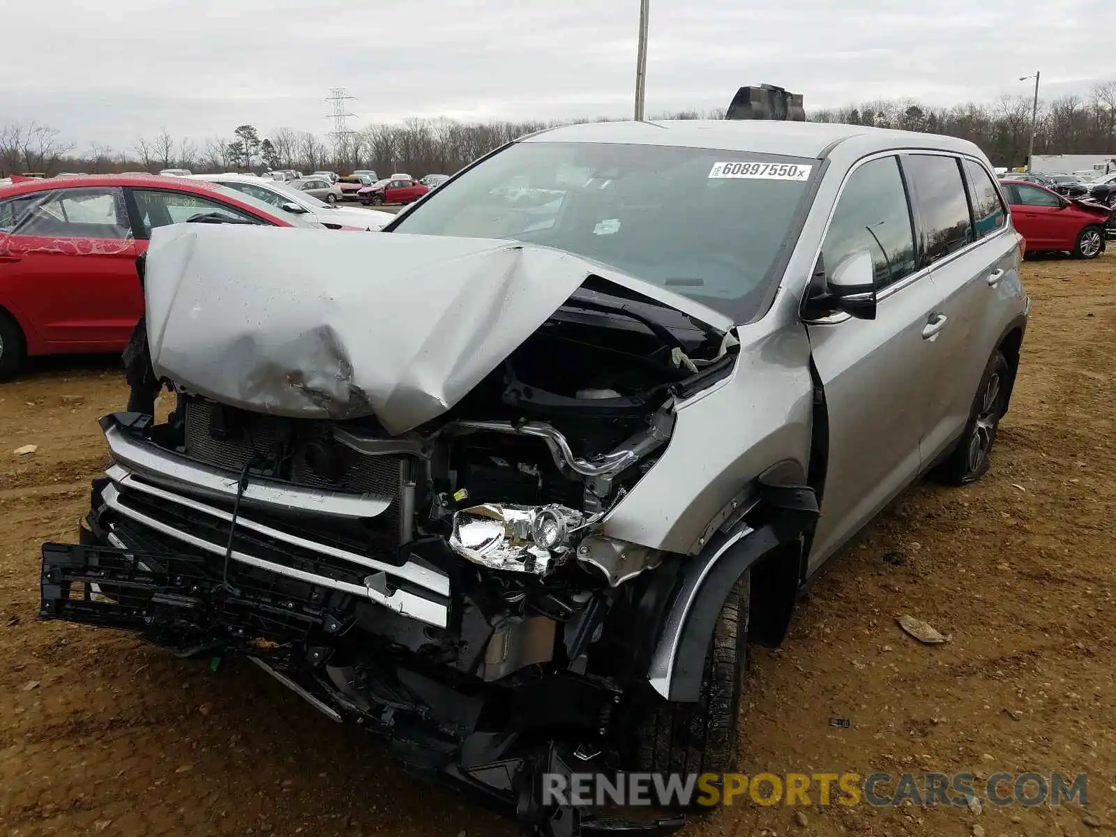 2 Photograph of a damaged car 5TDBZRFH3KS963670 TOYOTA HIGHLANDER 2019