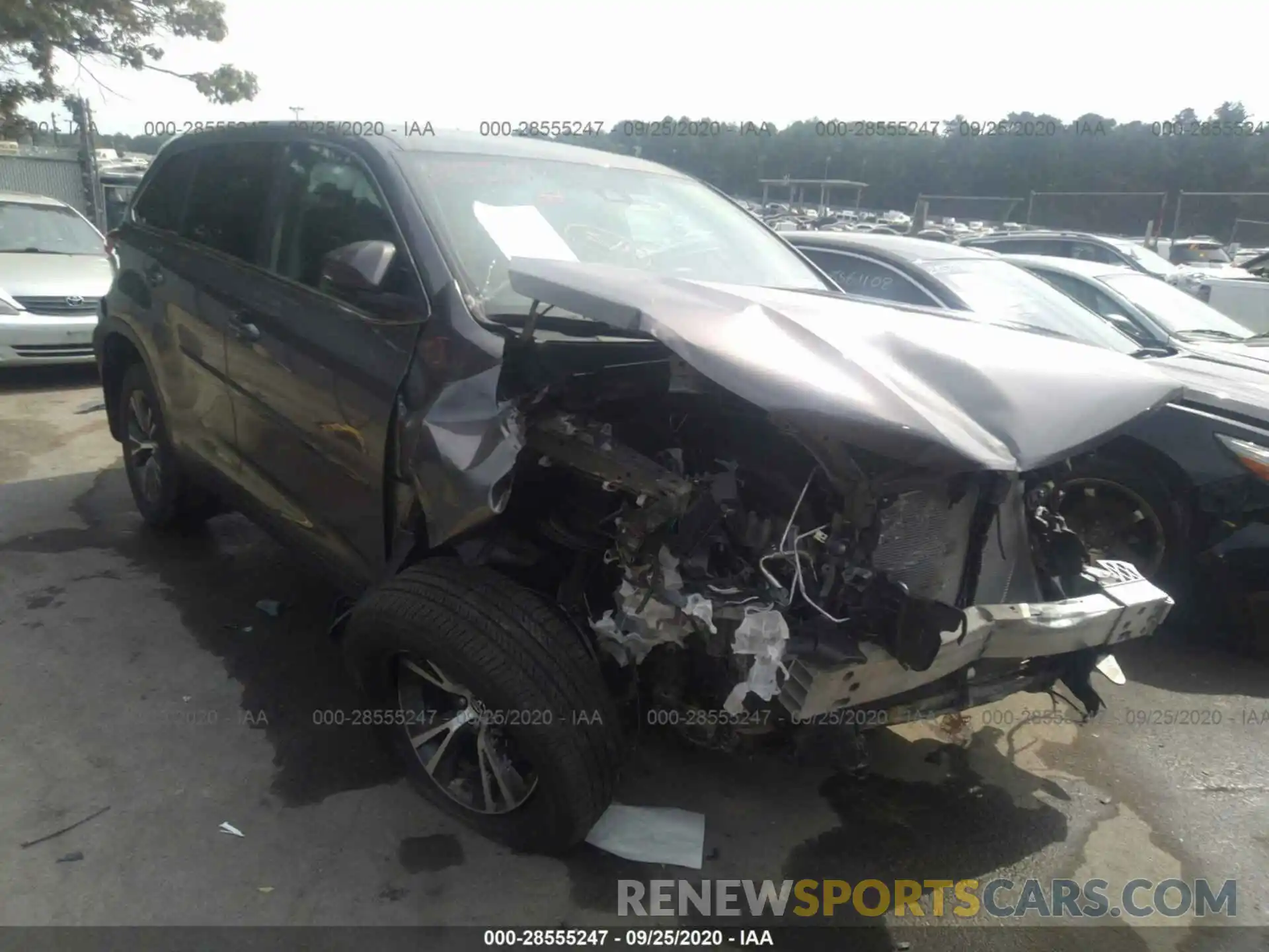 1 Photograph of a damaged car 5TDBZRFH4KS915594 TOYOTA HIGHLANDER 2019