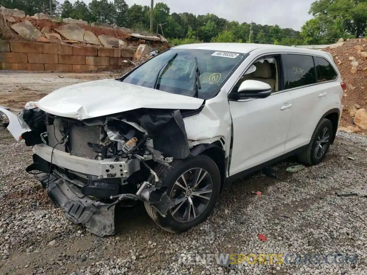 2 Photograph of a damaged car 5TDBZRFH4KS950412 TOYOTA HIGHLANDER 2019