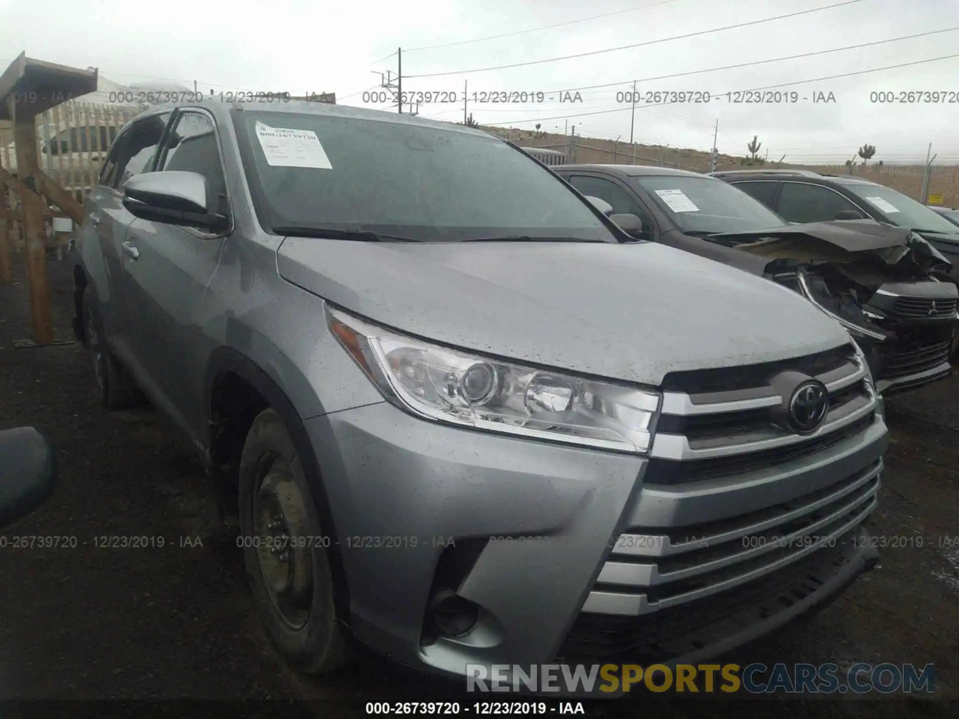 1 Photograph of a damaged car 5TDBZRFH4KS989162 TOYOTA HIGHLANDER 2019