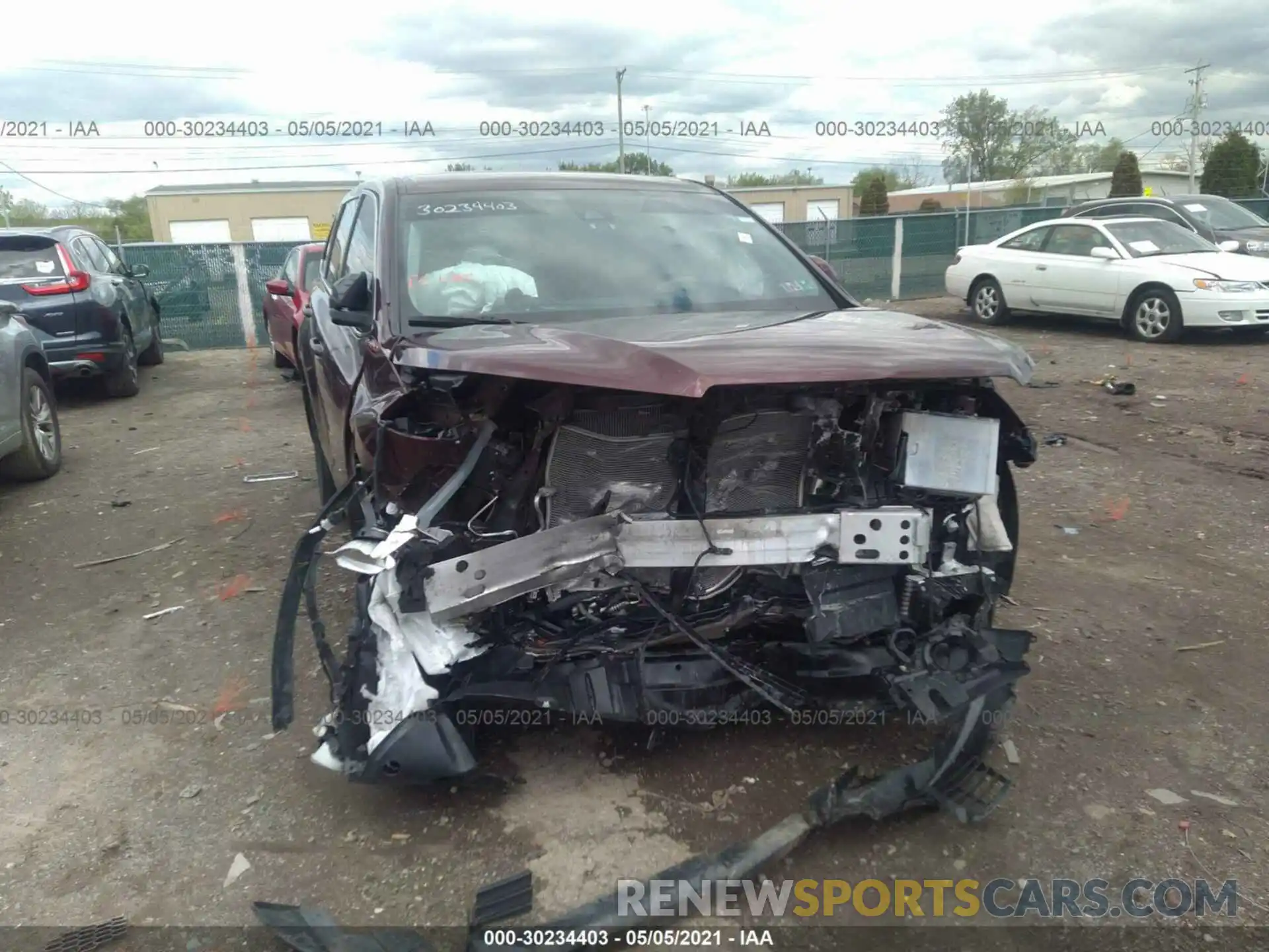 6 Photograph of a damaged car 5TDBZRFH5KS708423 TOYOTA HIGHLANDER 2019