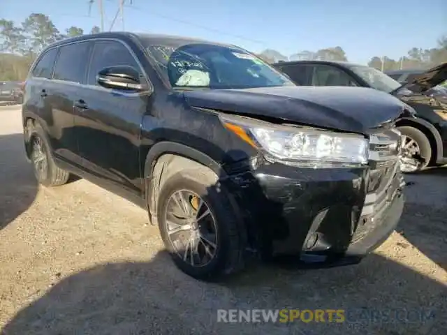 1 Photograph of a damaged car 5TDBZRFH5KS961094 TOYOTA HIGHLANDER 2019