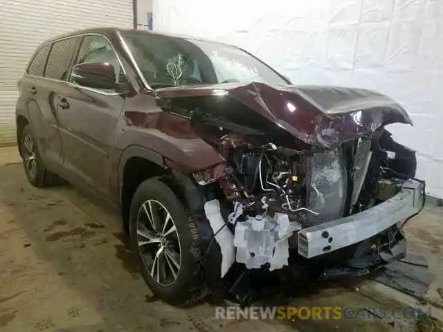 1 Photograph of a damaged car 5TDBZRFH5KS984763 TOYOTA HIGHLANDER 2019