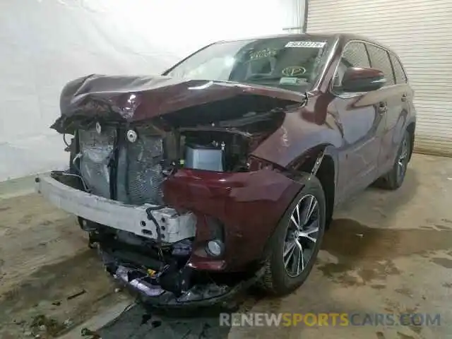 2 Photograph of a damaged car 5TDBZRFH5KS984763 TOYOTA HIGHLANDER 2019