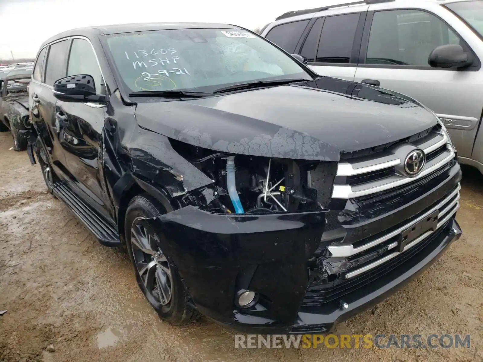 1 Photograph of a damaged car 5TDBZRFH6KS710682 TOYOTA HIGHLANDER 2019