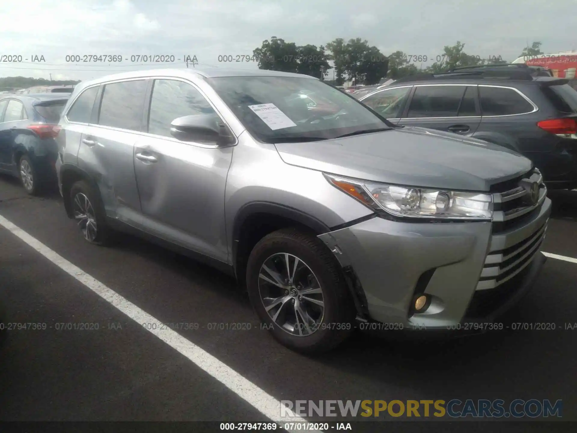 1 Photograph of a damaged car 5TDBZRFH7KS701912 TOYOTA HIGHLANDER 2019