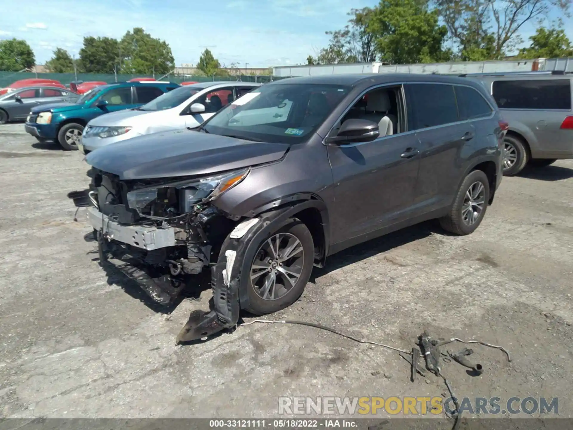 2 Photograph of a damaged car 5TDBZRFH7KS721819 TOYOTA HIGHLANDER 2019