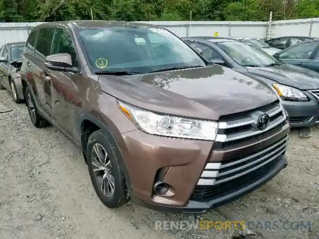 1 Photograph of a damaged car 5TDBZRFH7KS923267 TOYOTA HIGHLANDER 2019