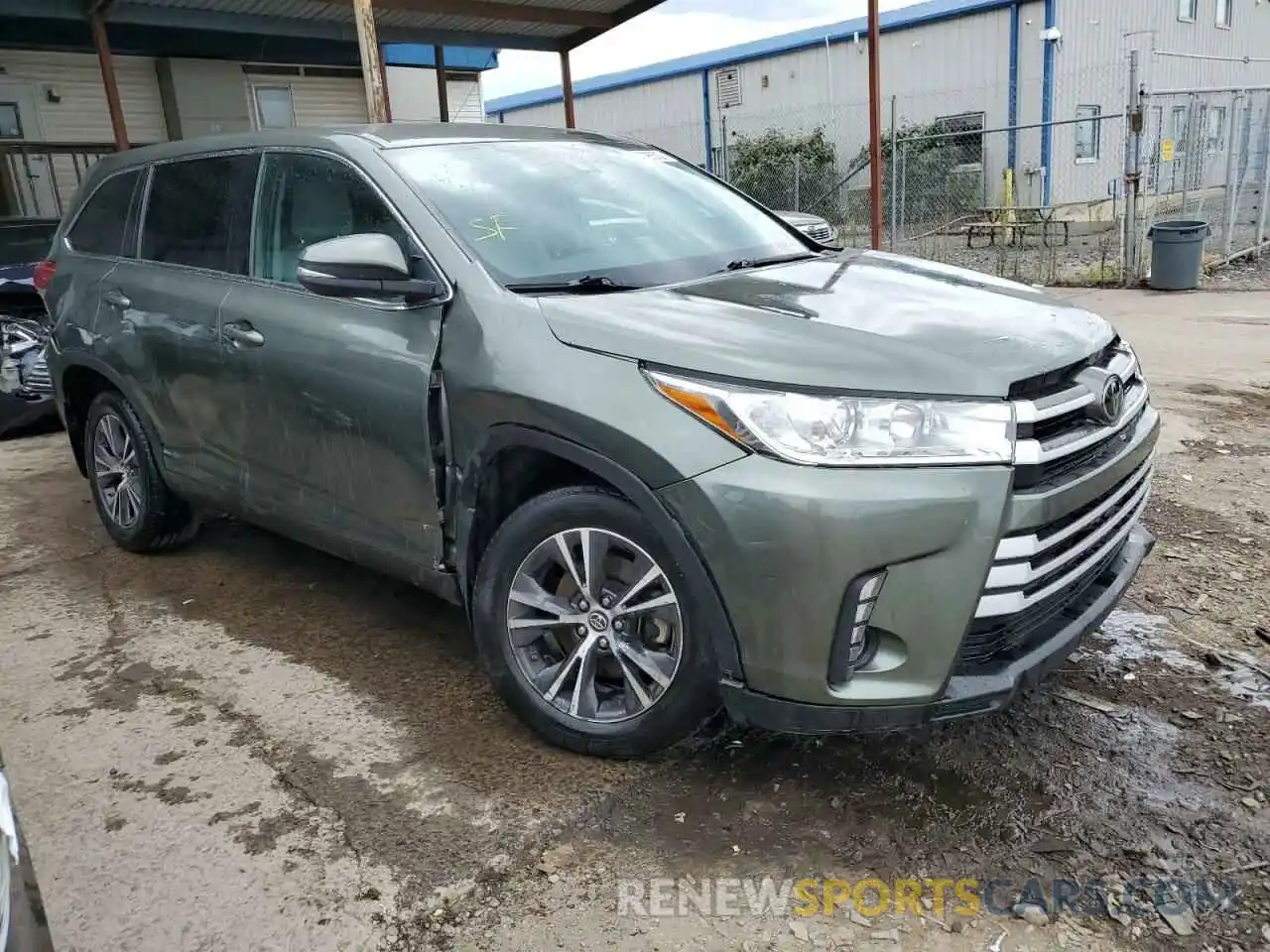 1 Photograph of a damaged car 5TDBZRFH7KS996929 TOYOTA HIGHLANDER 2019