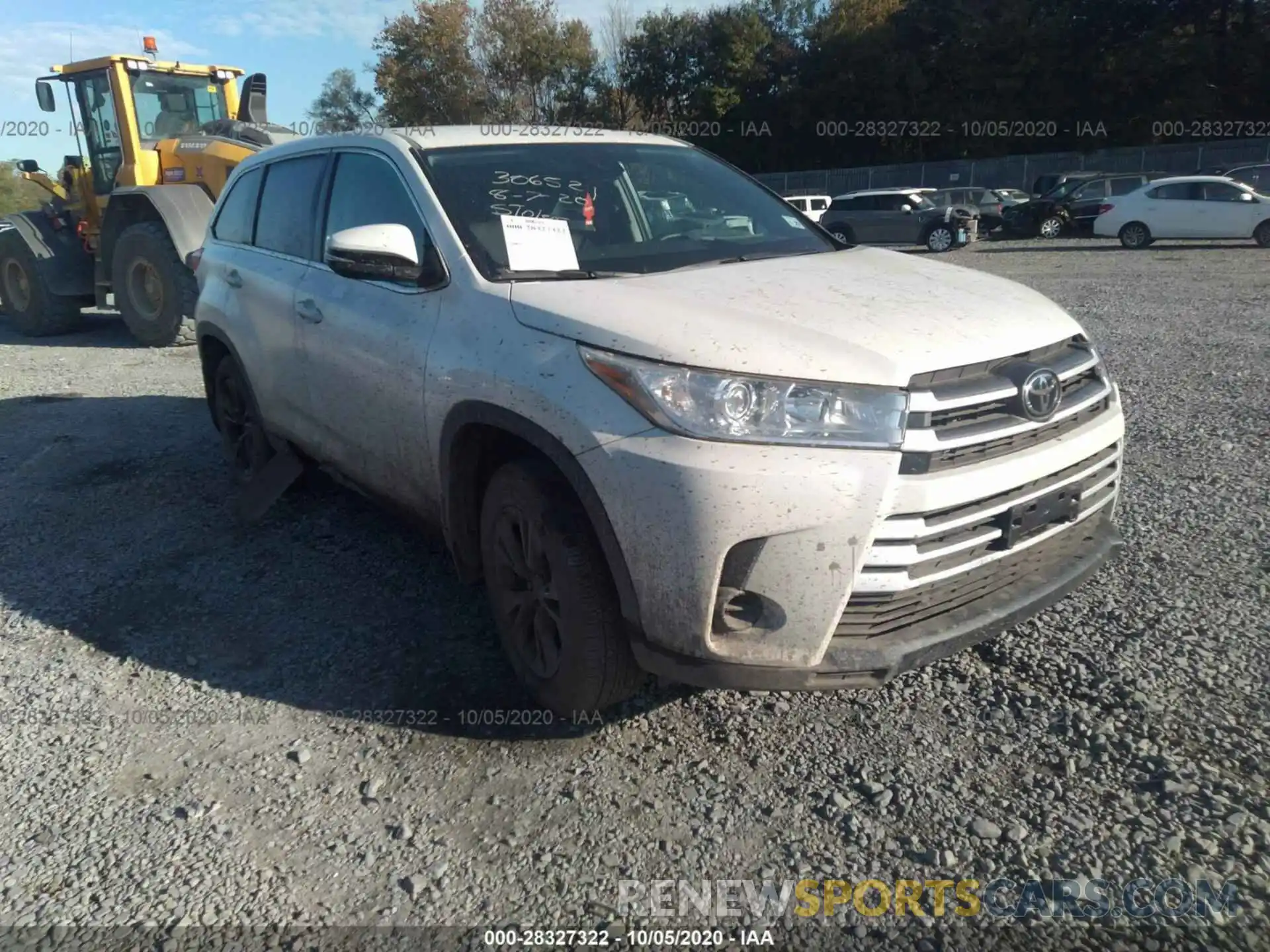 1 Photograph of a damaged car 5TDBZRFH8KS727502 TOYOTA HIGHLANDER 2019