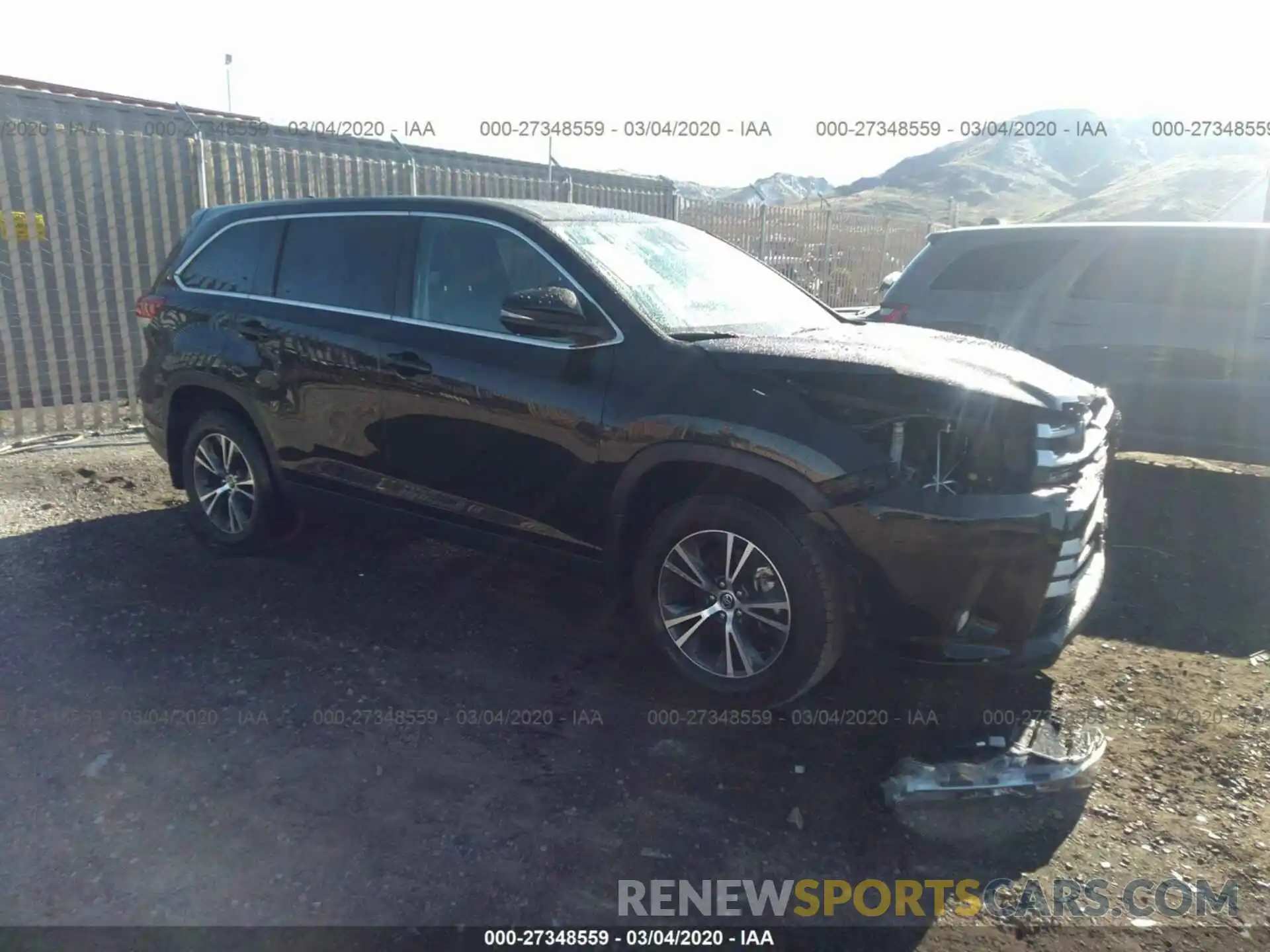 1 Photograph of a damaged car 5TDBZRFH8KS947299 TOYOTA HIGHLANDER 2019