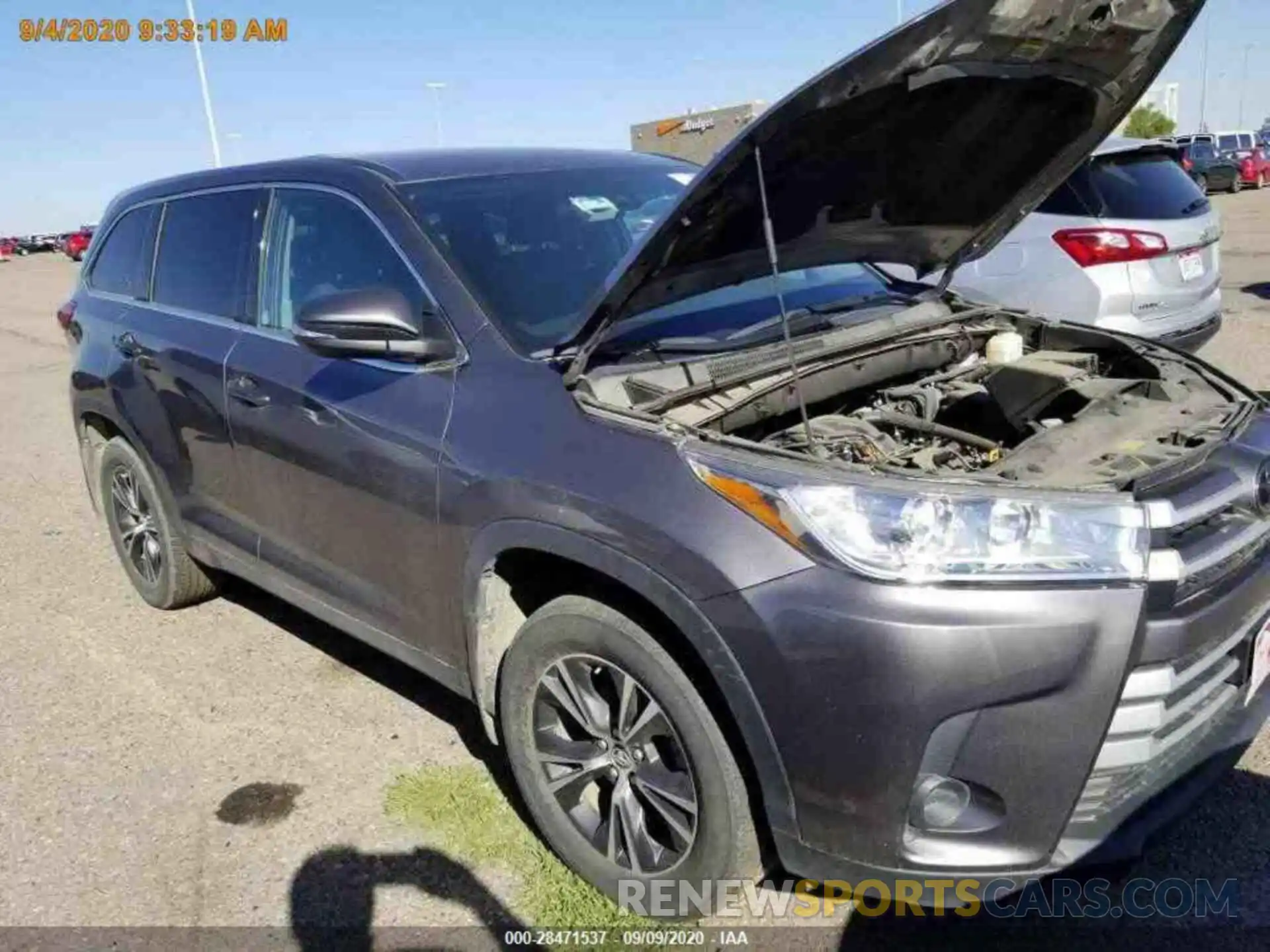 7 Photograph of a damaged car 5TDBZRFH8KS961171 TOYOTA HIGHLANDER 2019