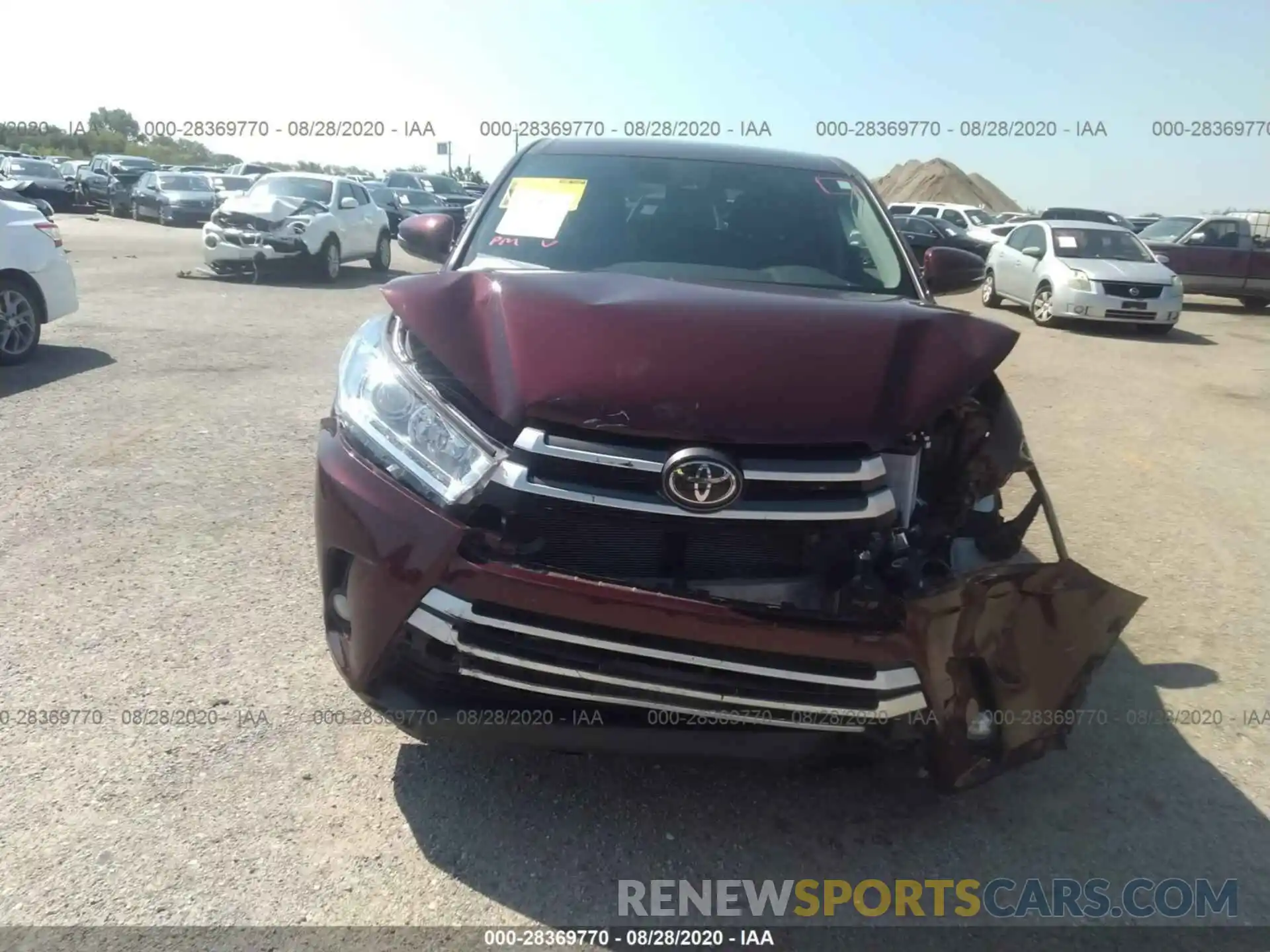 6 Photograph of a damaged car 5TDBZRFH9KS717965 TOYOTA HIGHLANDER 2019