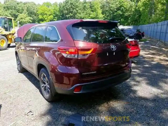 3 Photograph of a damaged car 5TDBZRFH9KS916501 TOYOTA HIGHLANDER 2019