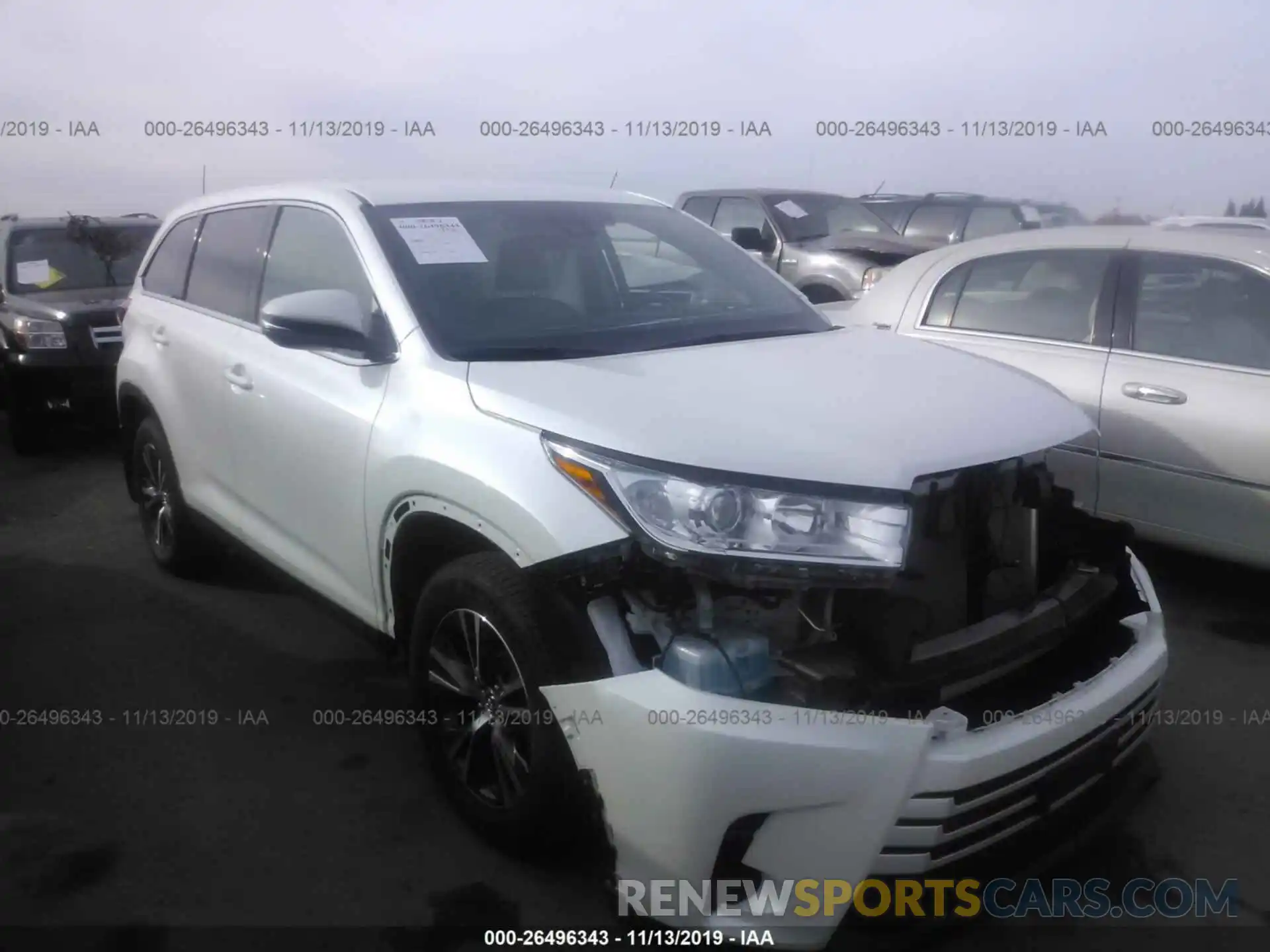 1 Photograph of a damaged car 5TDBZRFH9KS945464 TOYOTA HIGHLANDER 2019