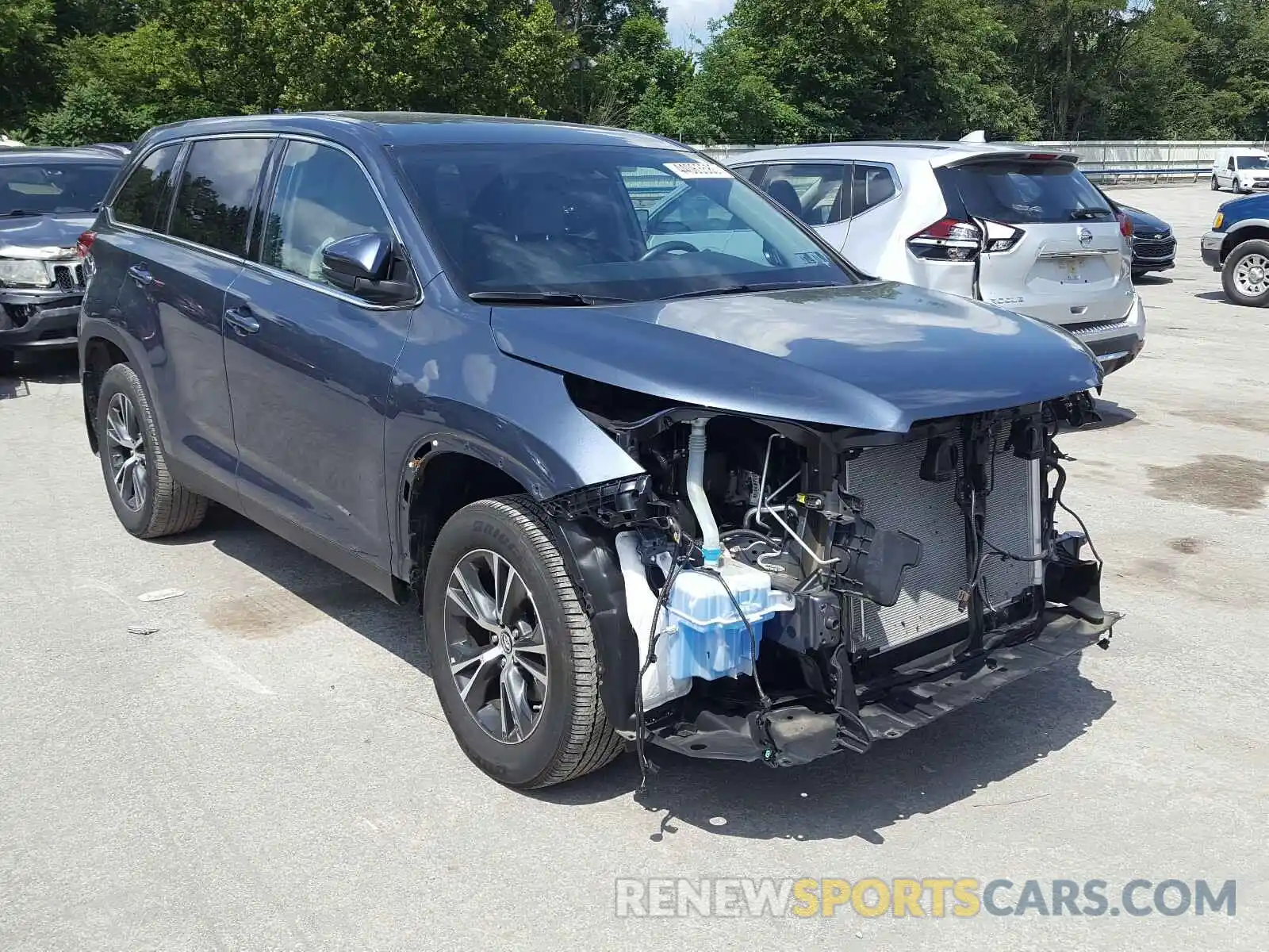 1 Photograph of a damaged car 5TDBZRFH9KS954567 TOYOTA HIGHLANDER 2019