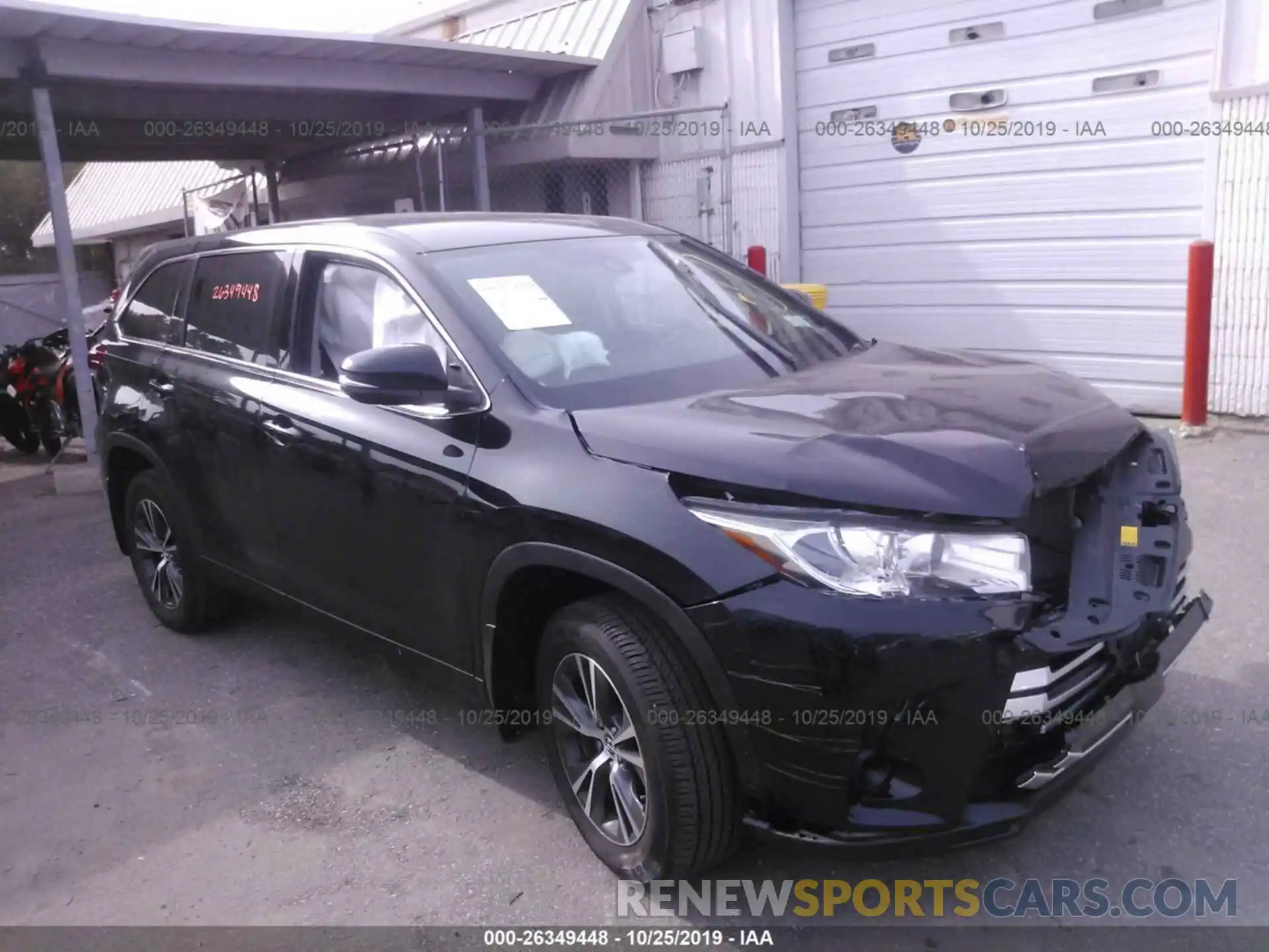 1 Photograph of a damaged car 5TDBZRFH9KS987231 TOYOTA HIGHLANDER 2019