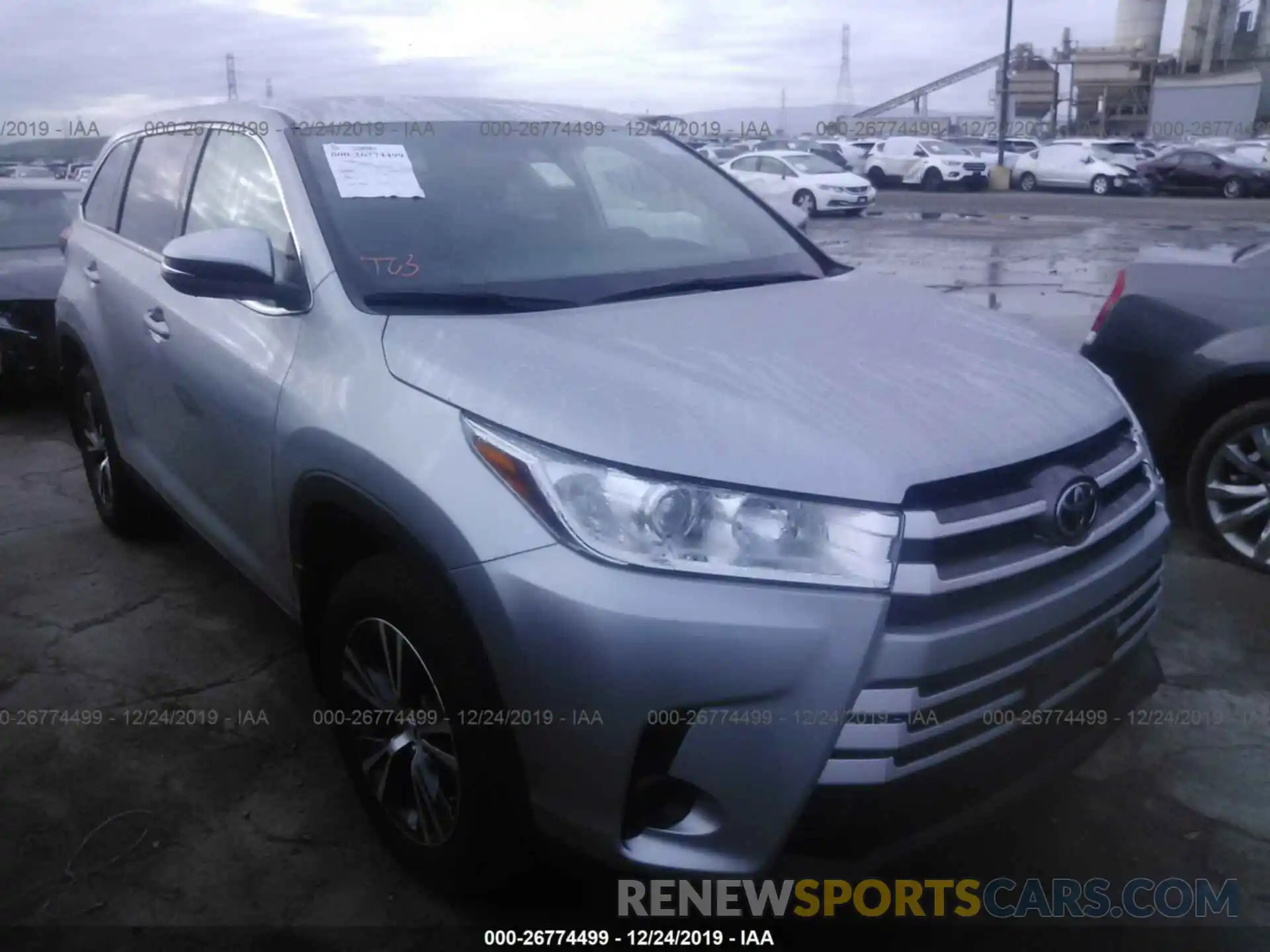 1 Photograph of a damaged car 5TDBZRFHXKS979770 TOYOTA HIGHLANDER 2019