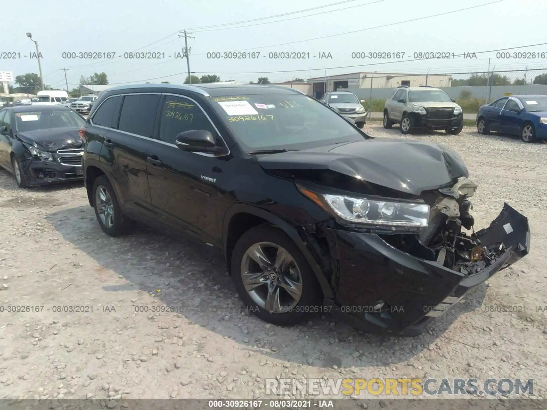 1 Photograph of a damaged car 5TDDGRFH0KS056907 TOYOTA HIGHLANDER 2019