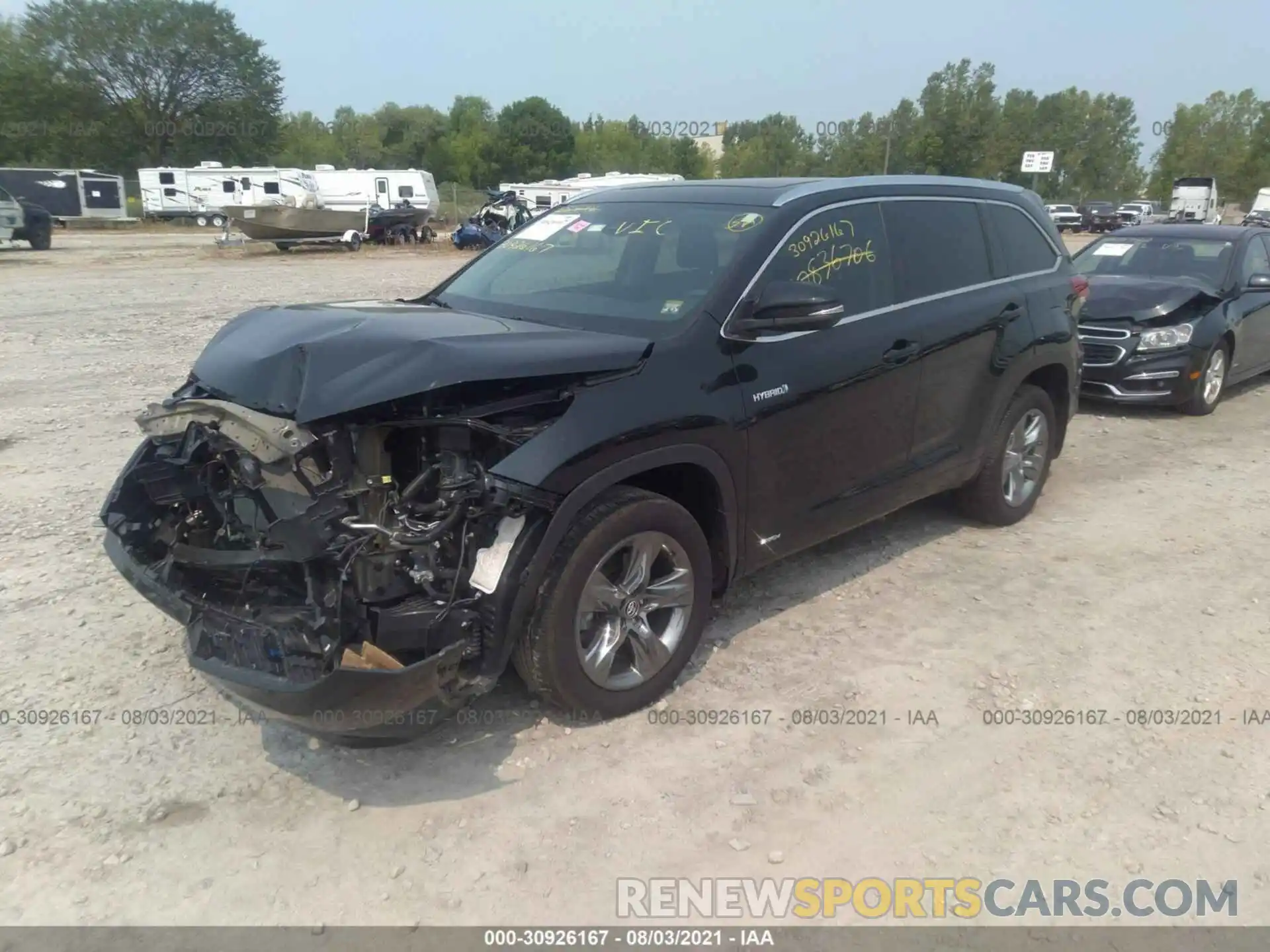 2 Photograph of a damaged car 5TDDGRFH0KS056907 TOYOTA HIGHLANDER 2019