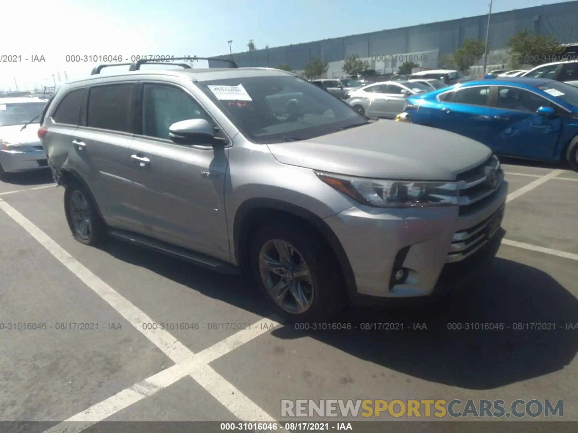 1 Photograph of a damaged car 5TDDGRFH0KS065882 TOYOTA HIGHLANDER 2019