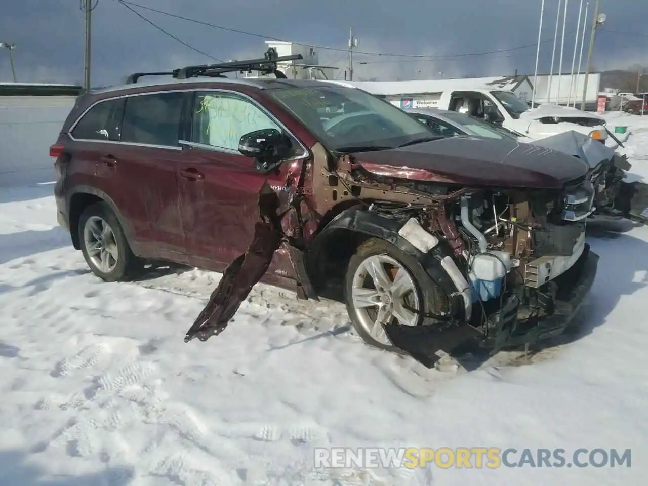 1 Photograph of a damaged car 5TDDGRFH1KS055930 TOYOTA HIGHLANDER 2019